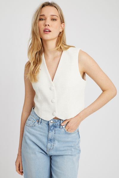 Gilet sans manches en tweed