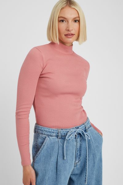 T-shirt col montant uni