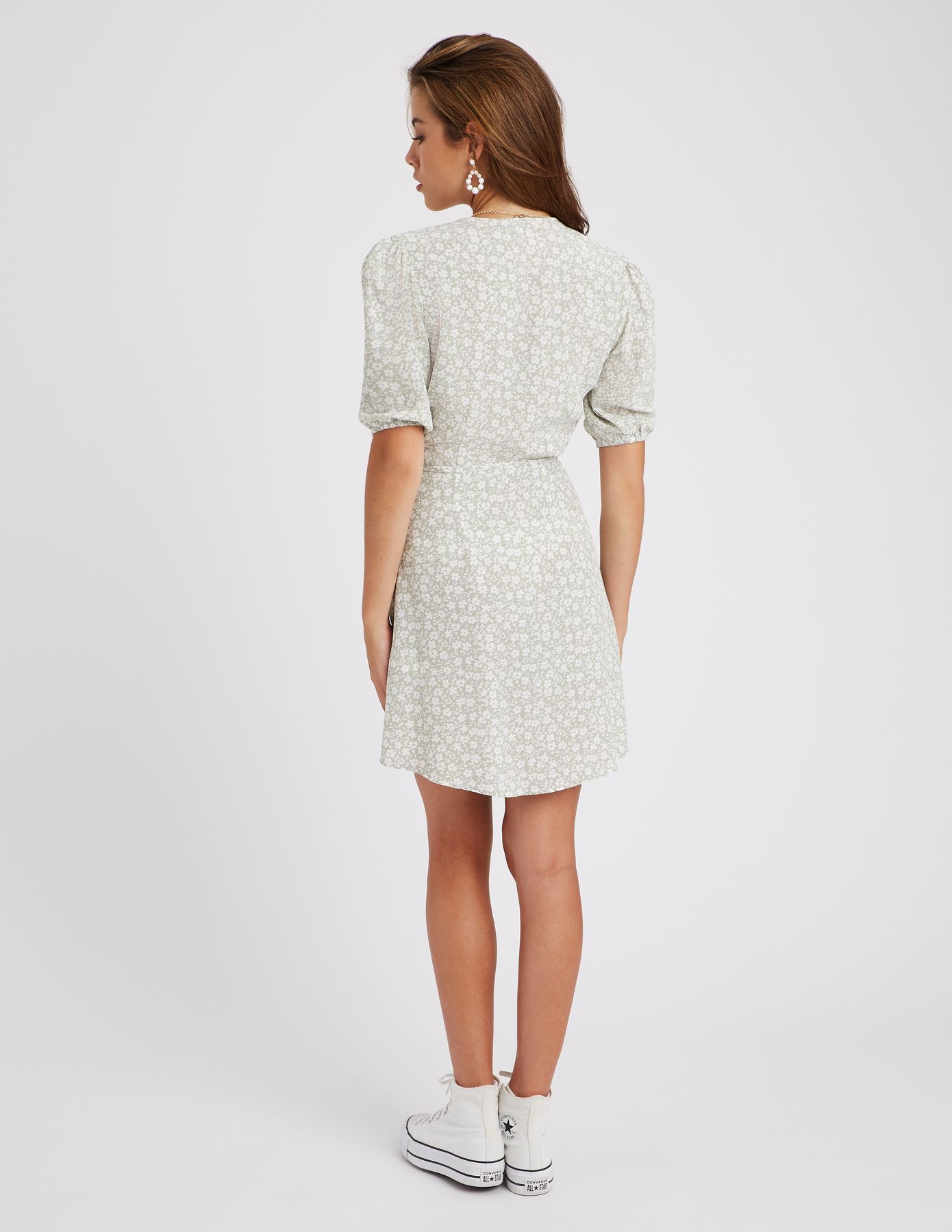 Robe cache coeur imprimée floral