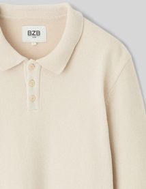 Pull chenille col polo