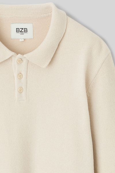 Pull chenille col polo