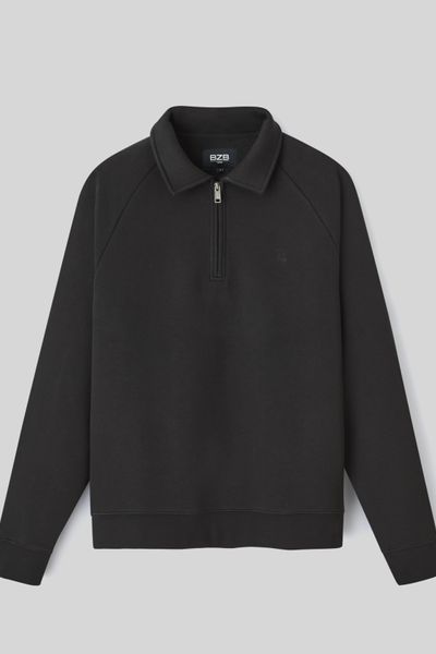 Sweat col polo zippé