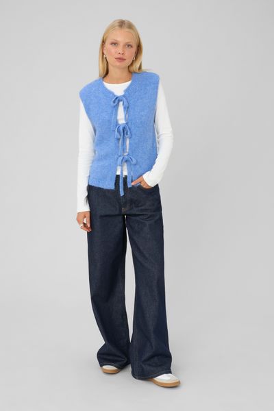 Gilet sans manches &agrave; nouer