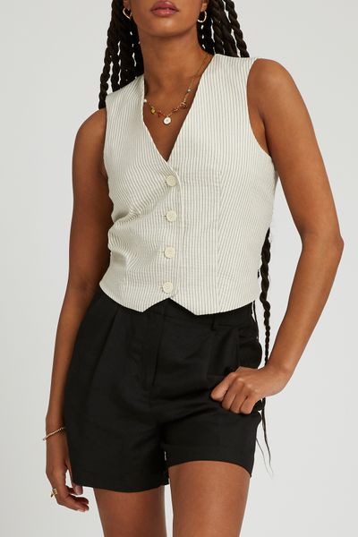 Gilet de costume ray&eacute;