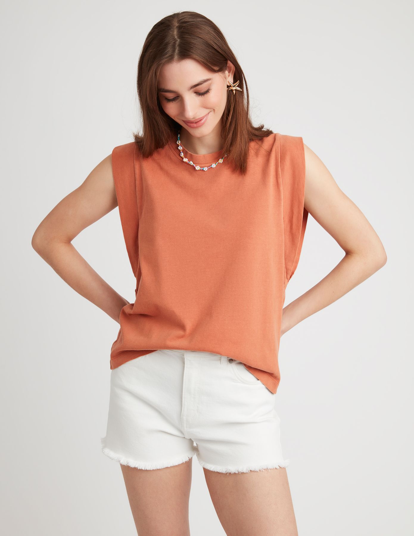 T-shirt sans manches délavé