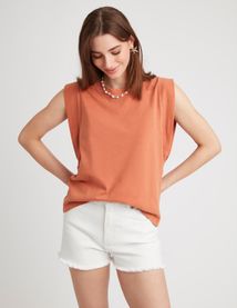 T-shirt sans manches délavé