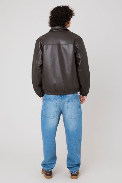 Blouson zippée en tissu enduit