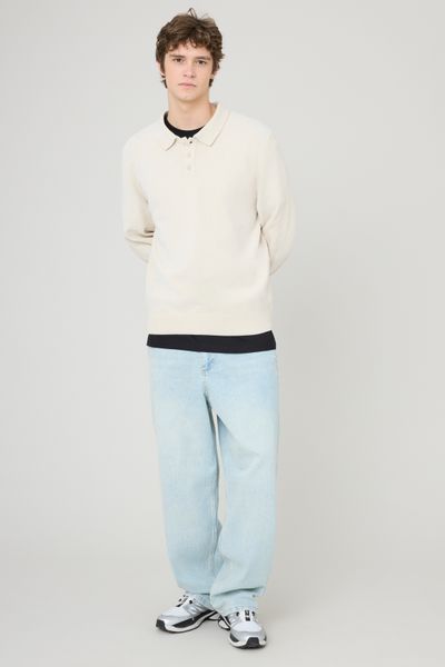 Pull chenille col polo