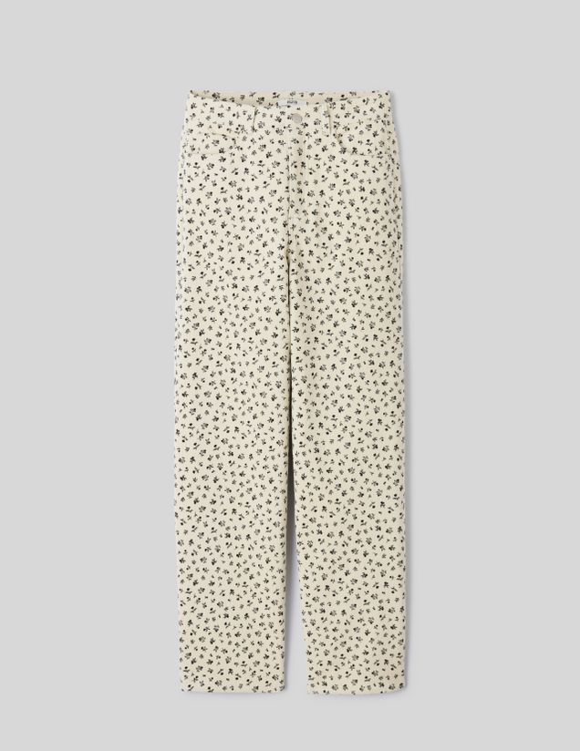 Pantalon velours wide leg imprimé