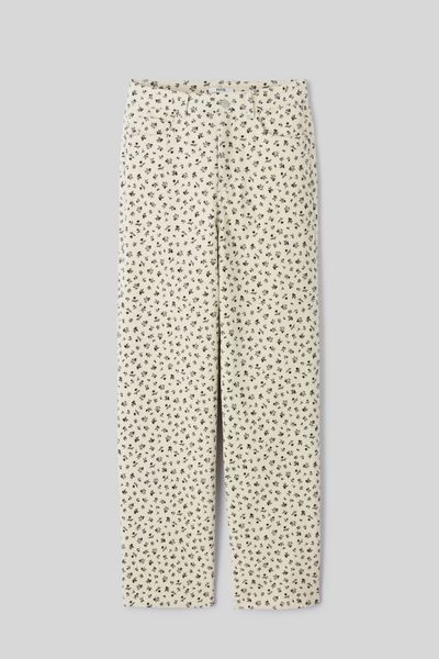 Pantalon velours wide leg imprimé