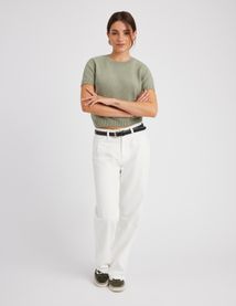 Pull col rond manches courtes