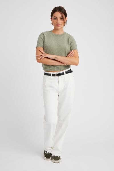 Pull col rond manches courtes