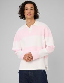 Pull col polo &agrave; rayures