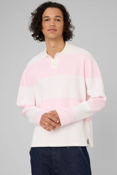 Pull col polo &agrave; rayures
