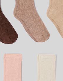 Lot de 5 chaussettes &agrave; fil m&eacute;talis&eacute;