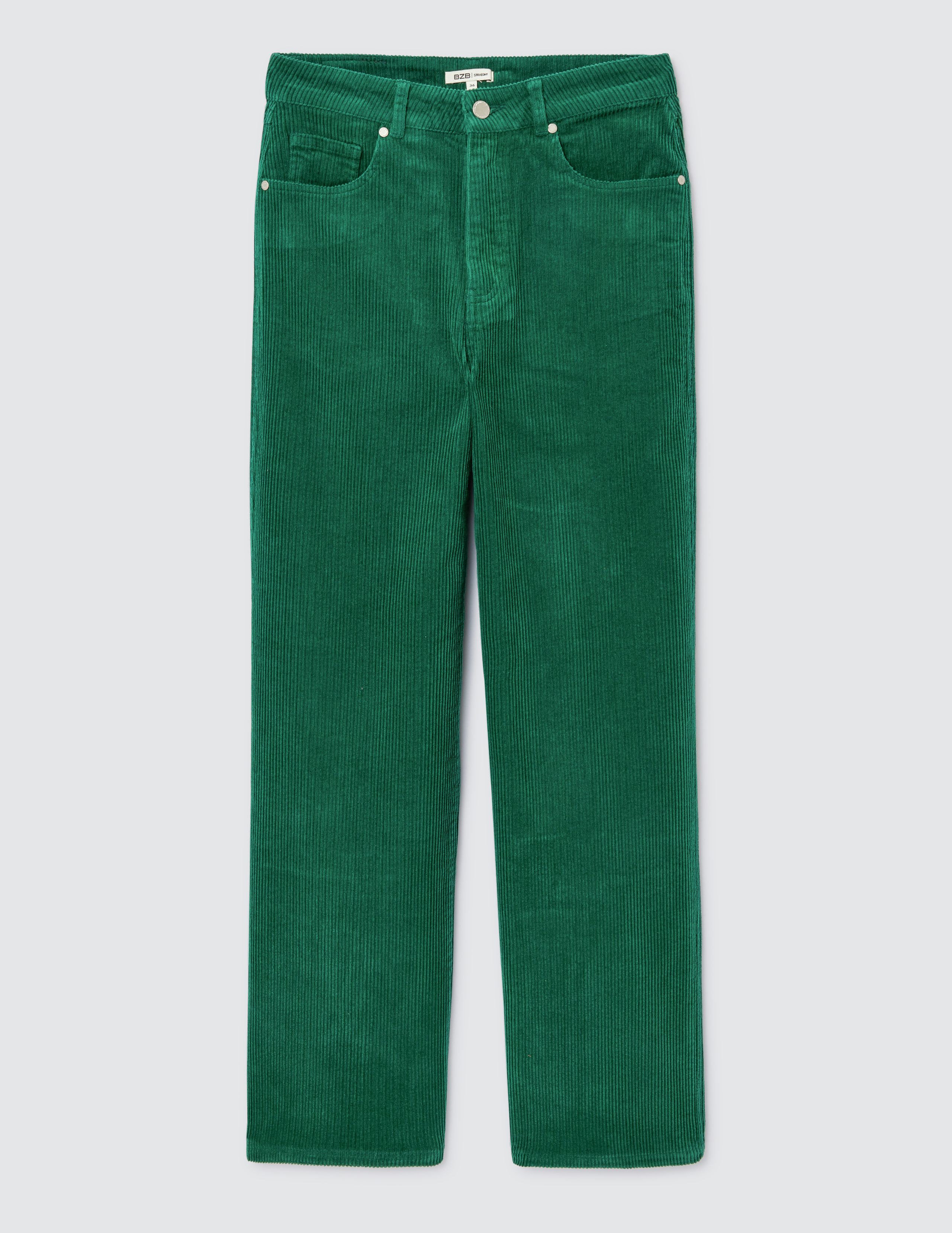 Pantalon velours straight long en coton iab