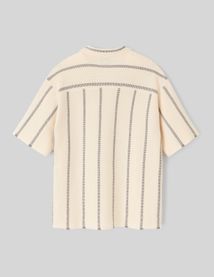 Chemise manches courtes tricot rayure