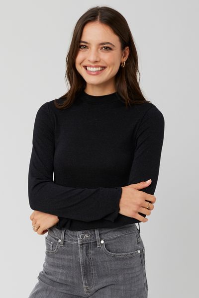 T-shirt col montant pailleté