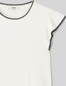 T-shirt surpiqures fantaisie