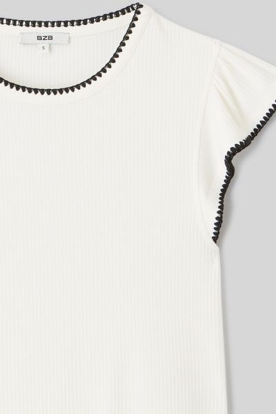 T-shirt surpiqures fantaisie