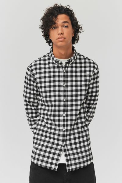 Chemise droite à carreaux
