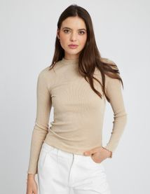 T-shirt col montant pailleté