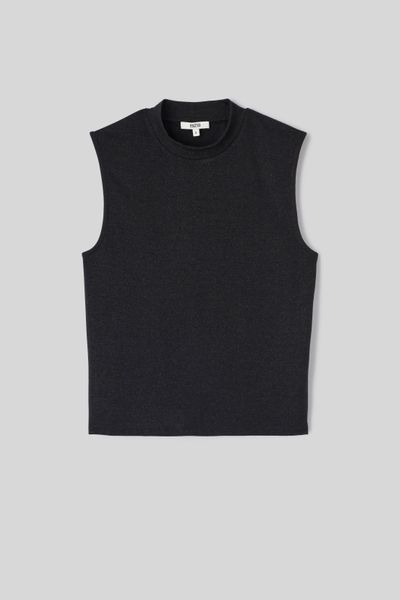 T-shirt sans manches col montant