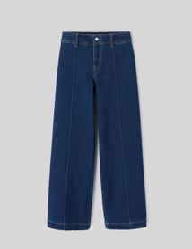 Jean wide leg pli permanent