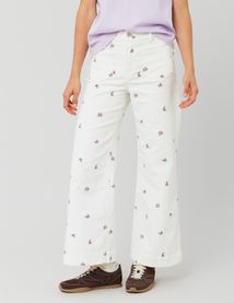 Pantalon en velours brodé