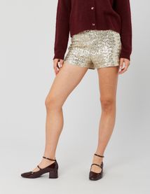Short &agrave; sequins dor&eacute;s
