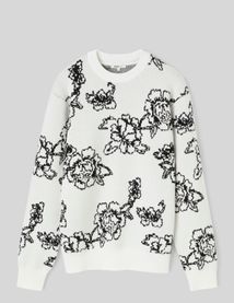 Pull jacquard fleurs