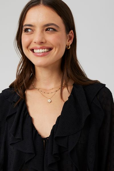 Blouse plumetis à volants
