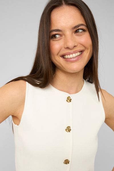 Top sans manches boutonn&eacute;