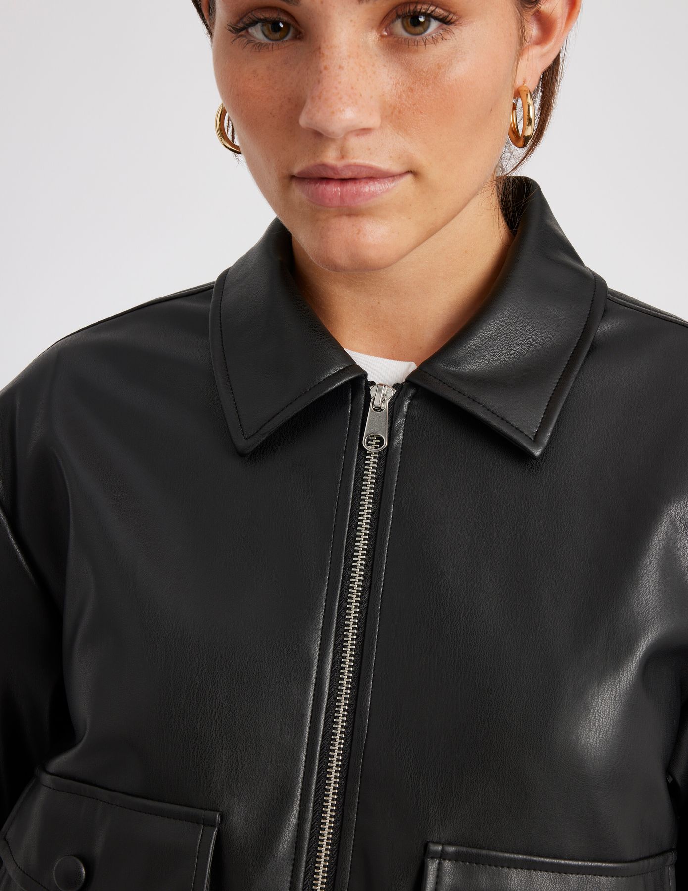 Blouson bombardier en tissu enduit