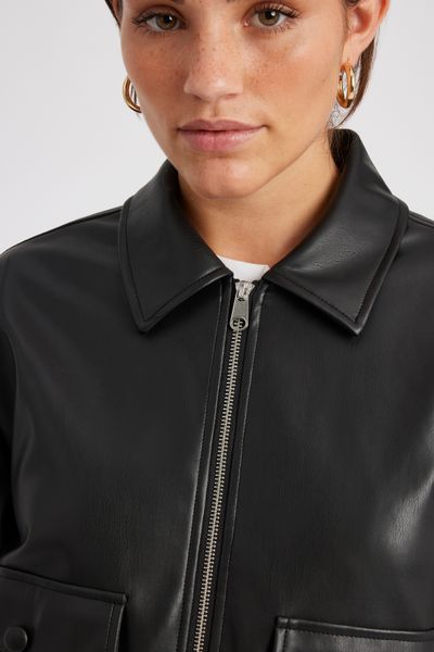 Blouson bombardier en tissu enduit