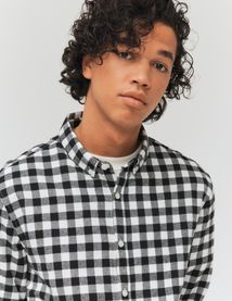 Chemise droite à carreaux