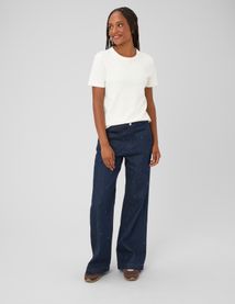 Jean wide leg brod&eacute;