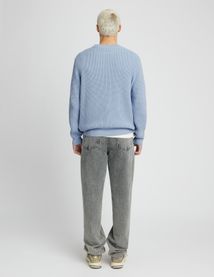 Pull col rond matière fantaisie