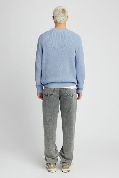 Pull col rond matière fantaisie