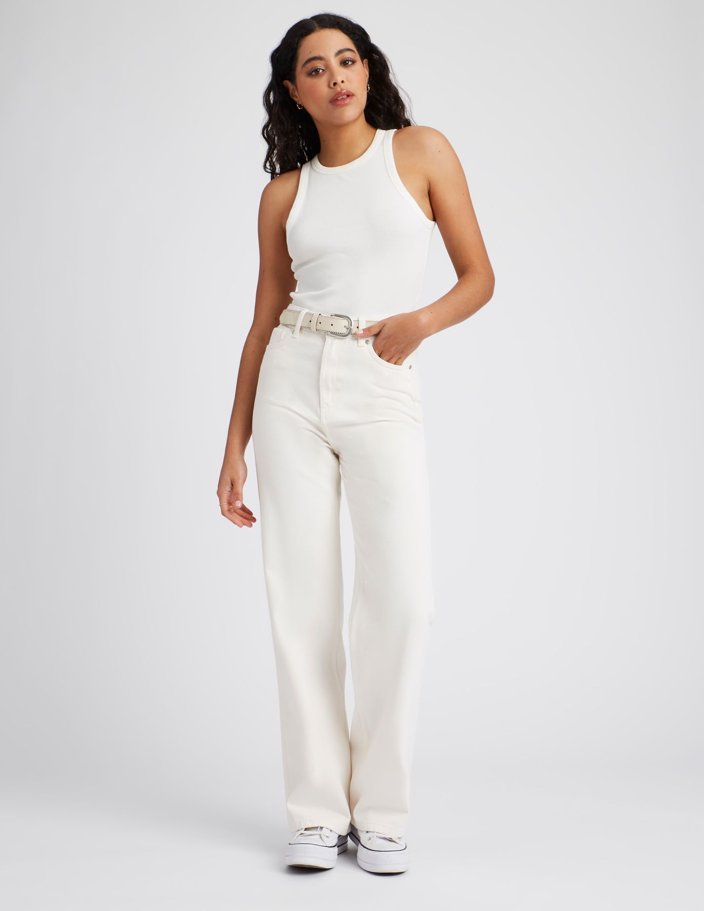 Jean straight taille haute