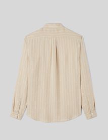 Chemise rayée droite en lin