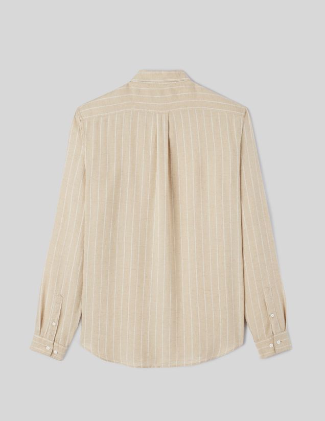 Chemise rayée droite en lin
