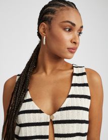 Gilet en crochet rayé