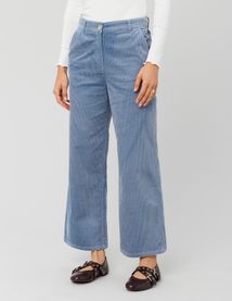 Pantalon wide leg velours cropped