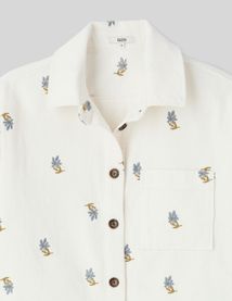 Surchemise velours brod&eacute;e