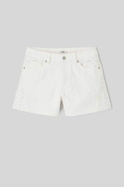 Short denim broderie anglaise