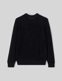 Pull col rond maille ajourée