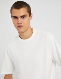 T-shirt lourd touch&eacute; peau de p&ecirc;che