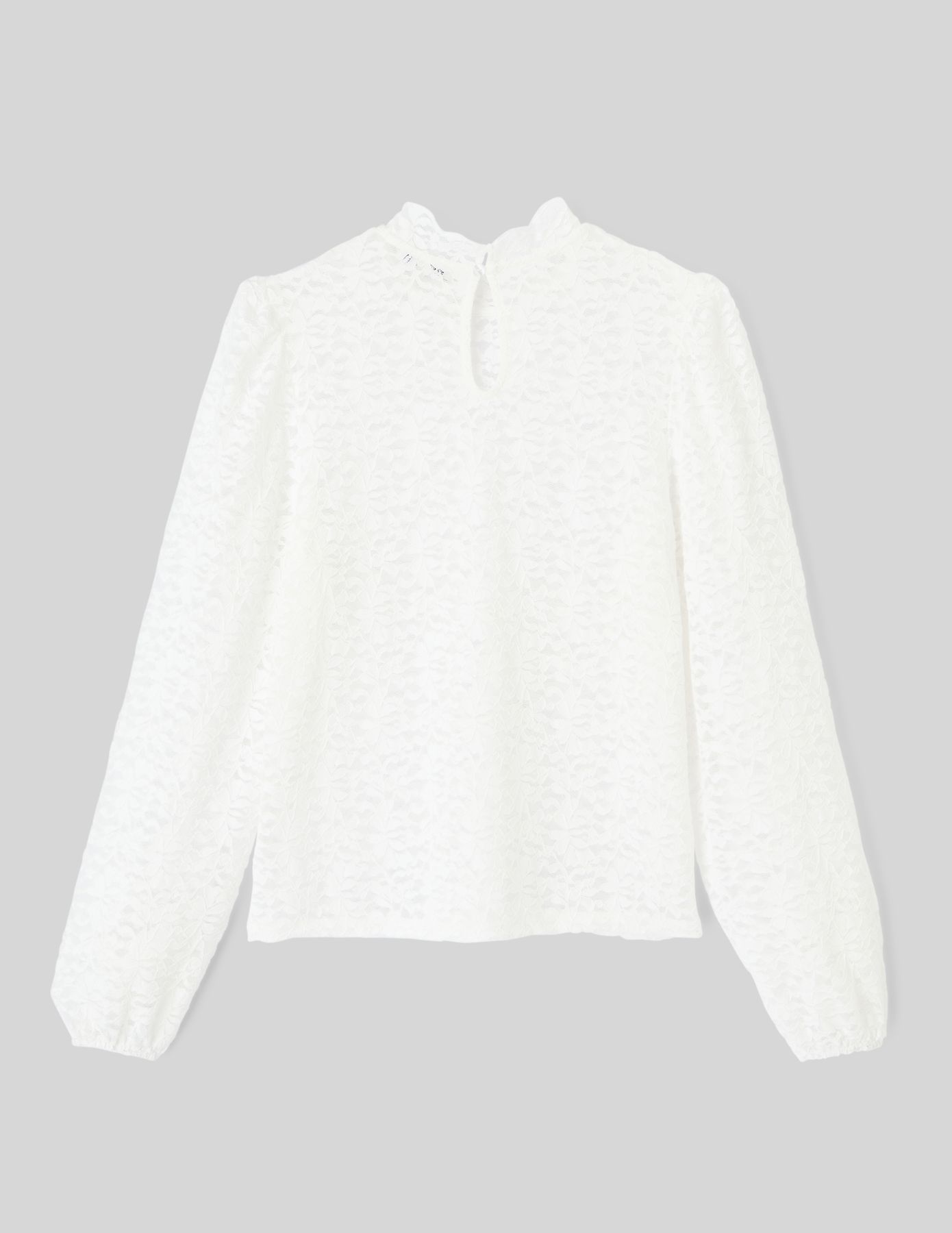 T-shirt col montant dentelle