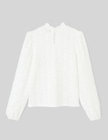 T-shirt col montant dentelle